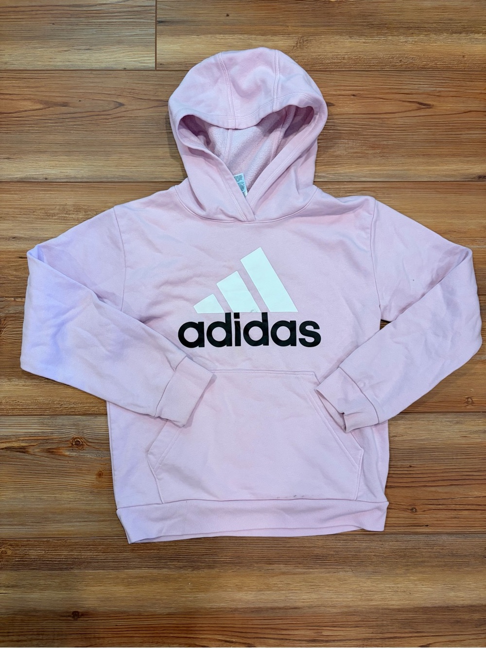 adidas Pink Hoodie with White & Black Logo